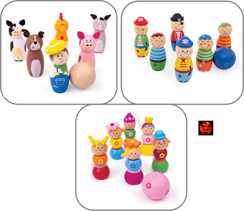 Wooden toy skittles set - set, of