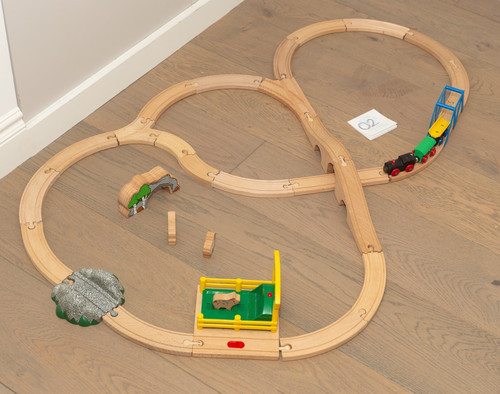 Wooden train track set - wooden,