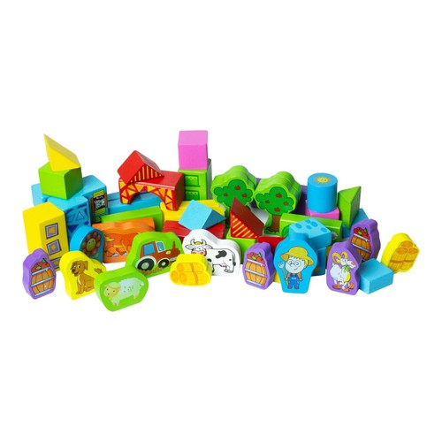 Piece wooden farm blocks - 50-piece,