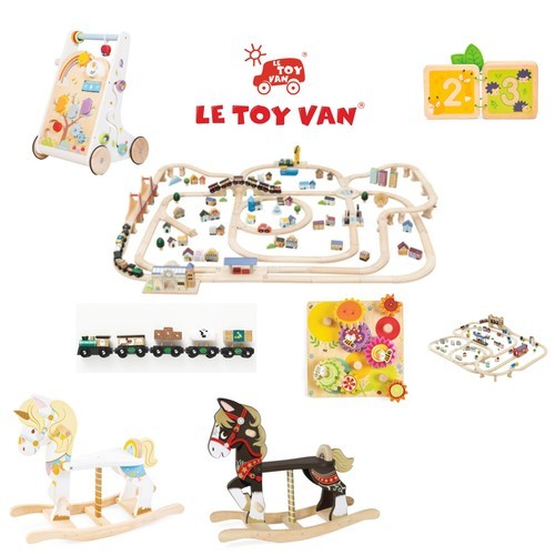Toy van wooden train - le,