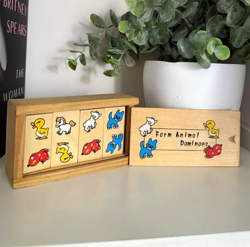 Wooden farm animal dominoes - farm,