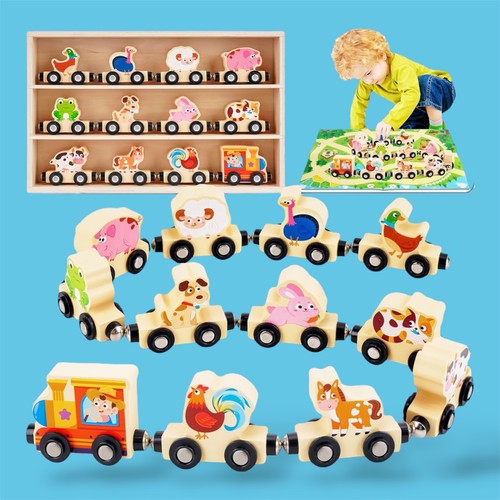 Magnetic wooden train - magnetic,