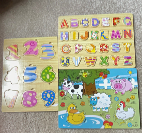 Wooden peg puzzles set - peg,
