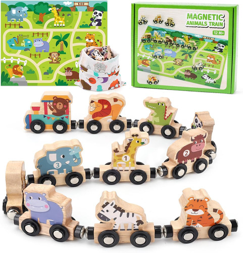 Magnetic wooden train set - train, with