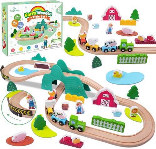 Wooden train set farm - set, house
