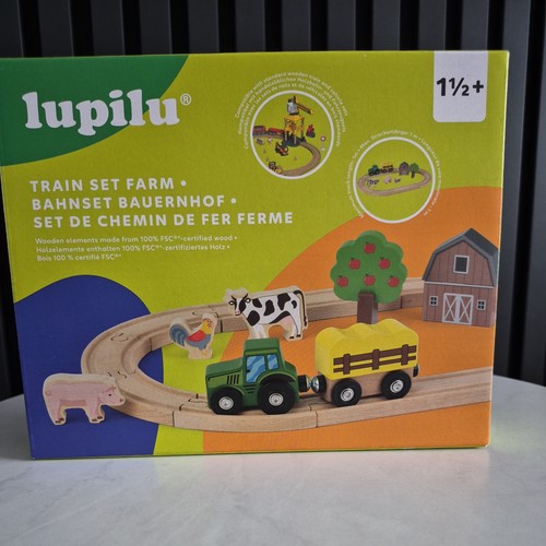 Lupilu wooden train set farm - wooden,