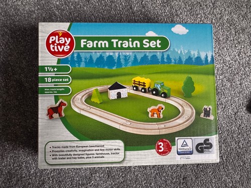 Playtive wooden farm train set - playtive,