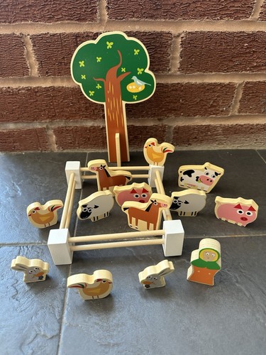 Wooden animal farm - farm, set