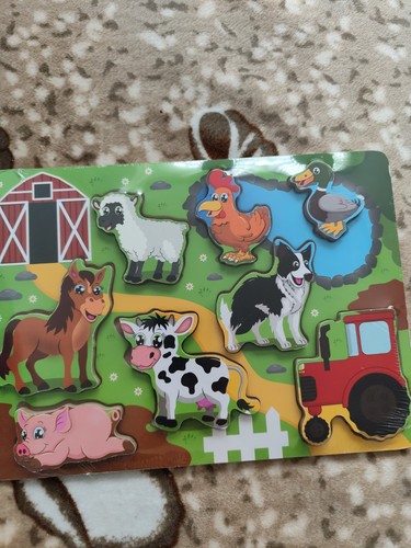 Farm animals wooden puzzle - wooden,