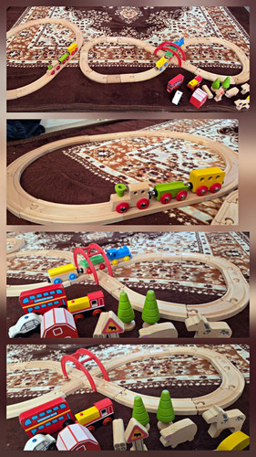 Wooden train track set - track,