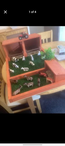 Wooden farm set with animals - with,
