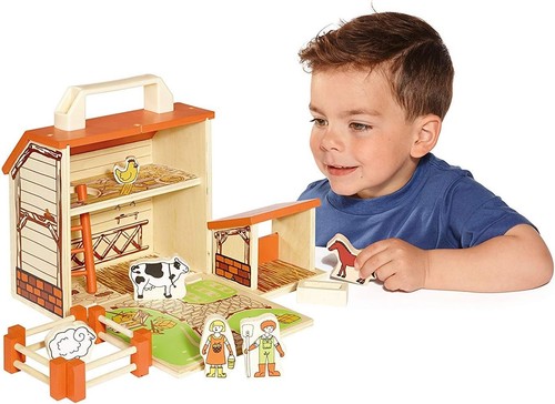 Casdon wood play barn self - wood,