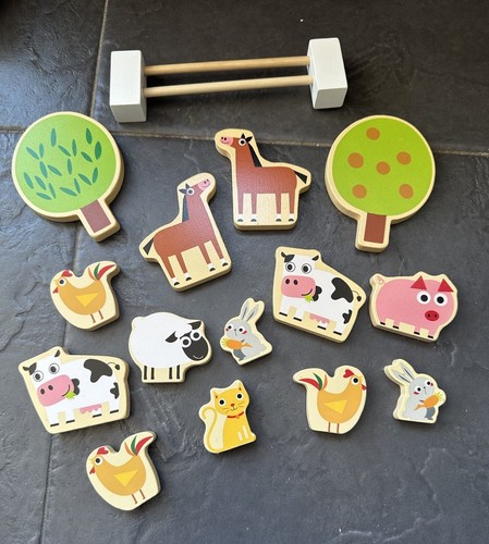 Wooden animal farm set - wooden,