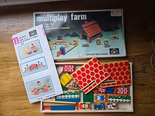 Vintage multiplay wooden farm - wooden,