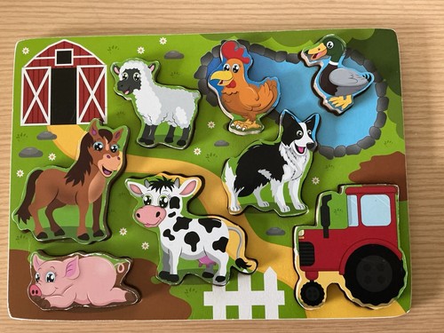 Wooden farm animals - wooden, set